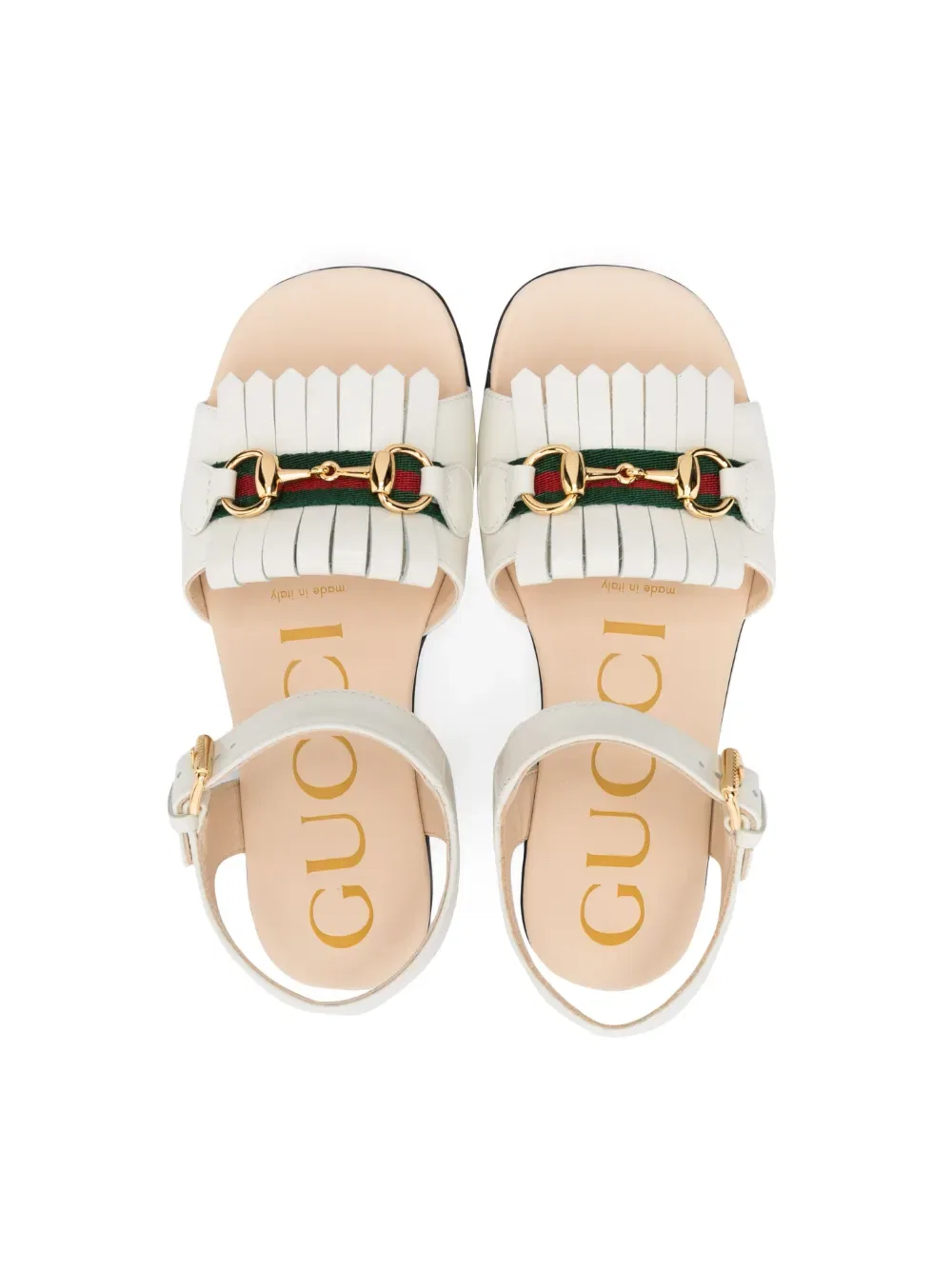 Кожаные сандалии Gancini Gucci Kids, белый — фото 3