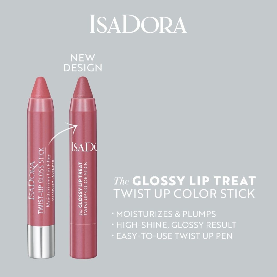 Блеск для губ the glossy lip treat twist up color stick Isadora, 3 - beige rose, вес 3.3 гр. — фото 4