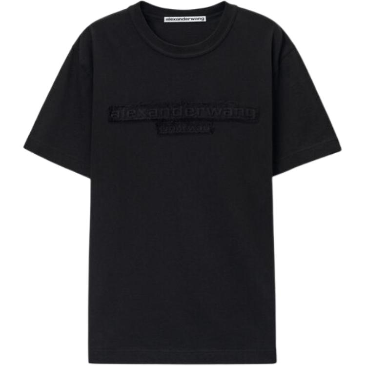 Футболка с коротким рукавом и потертым логотипом Alexander Wang, черный — фото 3