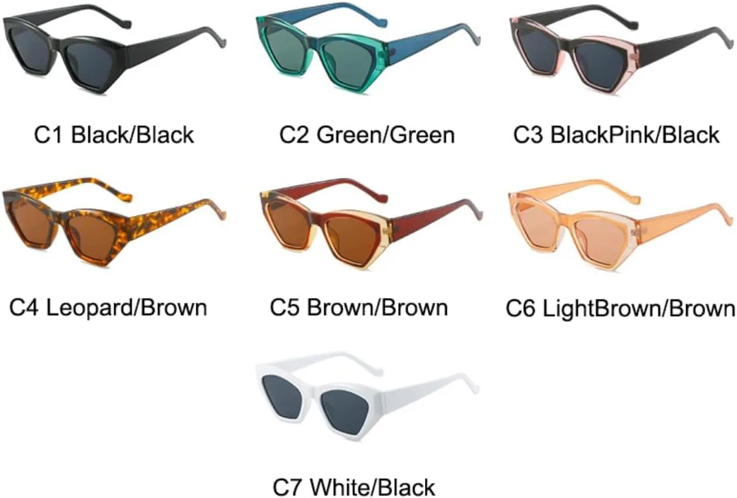 

Солнцезащитные очки для мужчин и женщин - защита UV400 - цветные линзы "кошачий глаз" для занятий спортом на открытом воздухе и вождения DSVIGF, C3blackpink-black