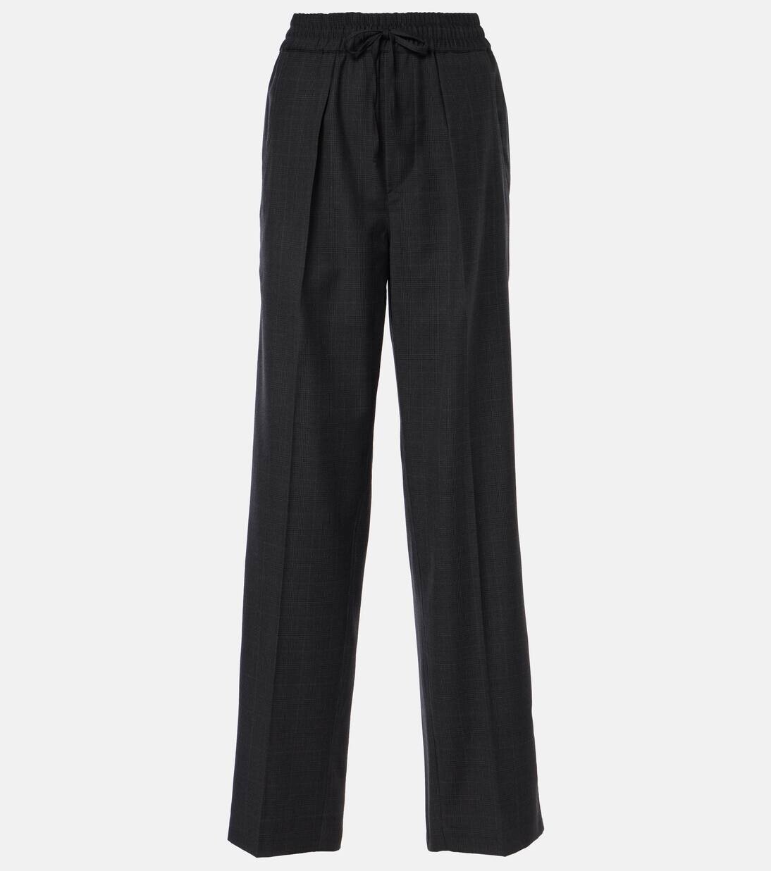 

Прямые брюки Liska из шерстяной смеси в клетку Isabel Marant, цвет anthracite