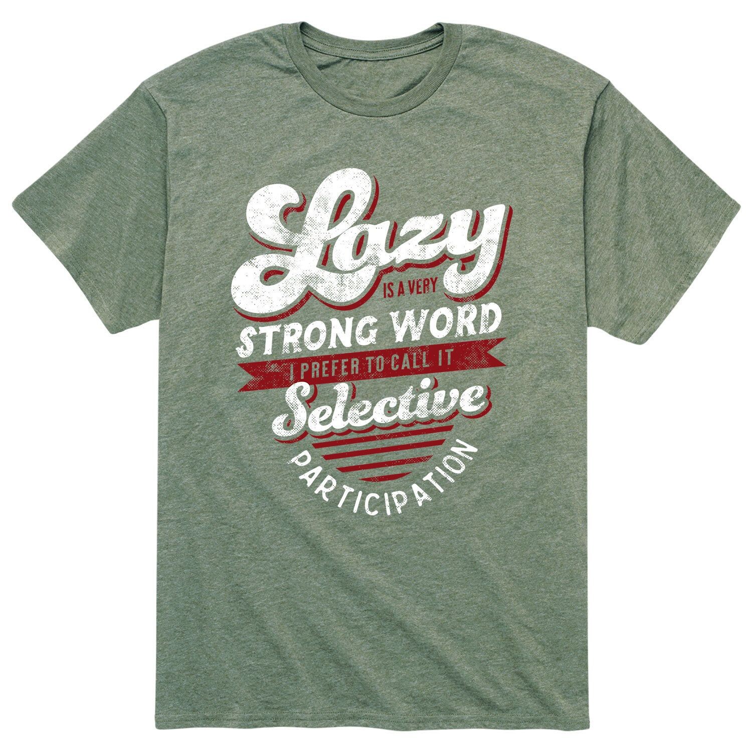 

Мужская футболка Lazy — очень сильное слово Licensed Character