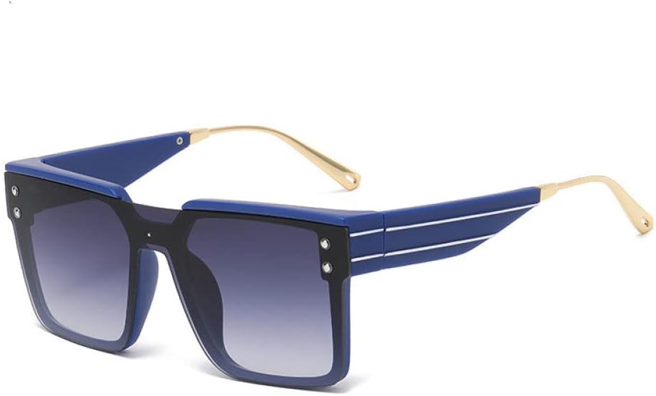 

Большие солнцезащитные очки для женщин, ретро-очки с градиентным переходом, мужские синие очки в крупной оправе, винтажные очки с защитой от УФ-излучения UV400 generic, 1