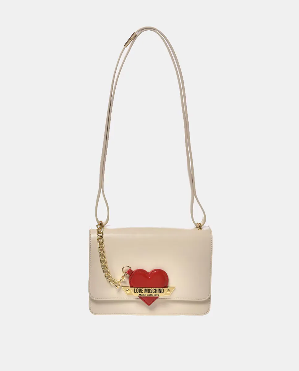 

Сумка через плечо цвета экрю с зеркальцем в виде мини-сердечка Love Moschino