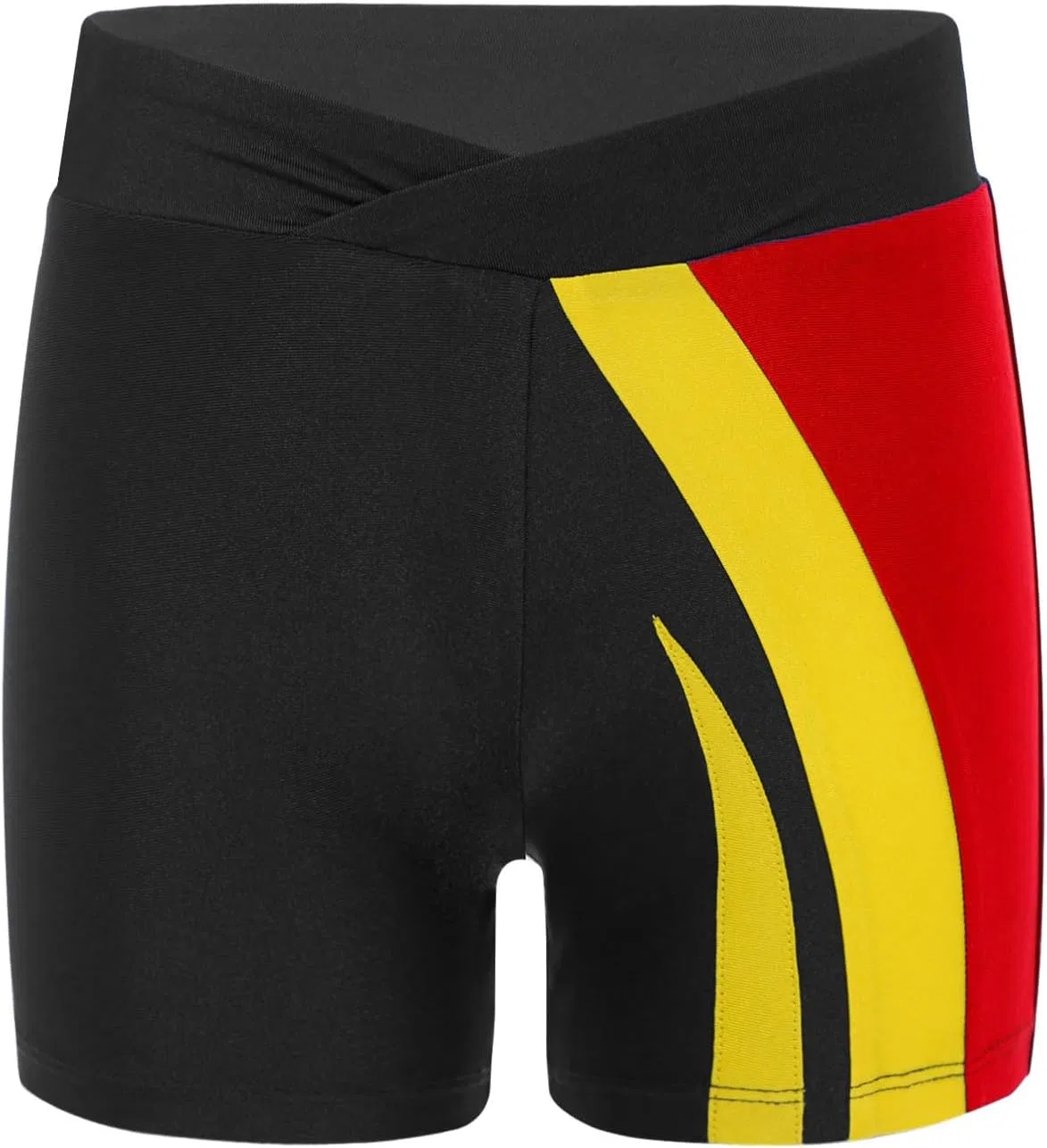 Шорты для гимнастики V-Front, dPois, набор 1 шт, Red Yellow