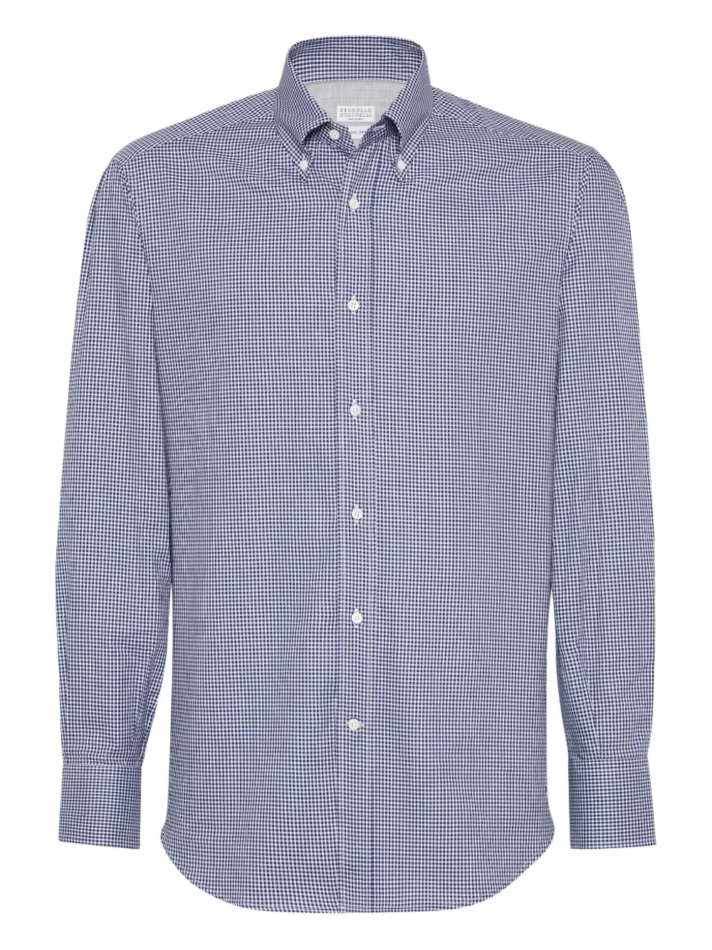 

Рубашка в клетку гингем Brunello Cucinelli, синий