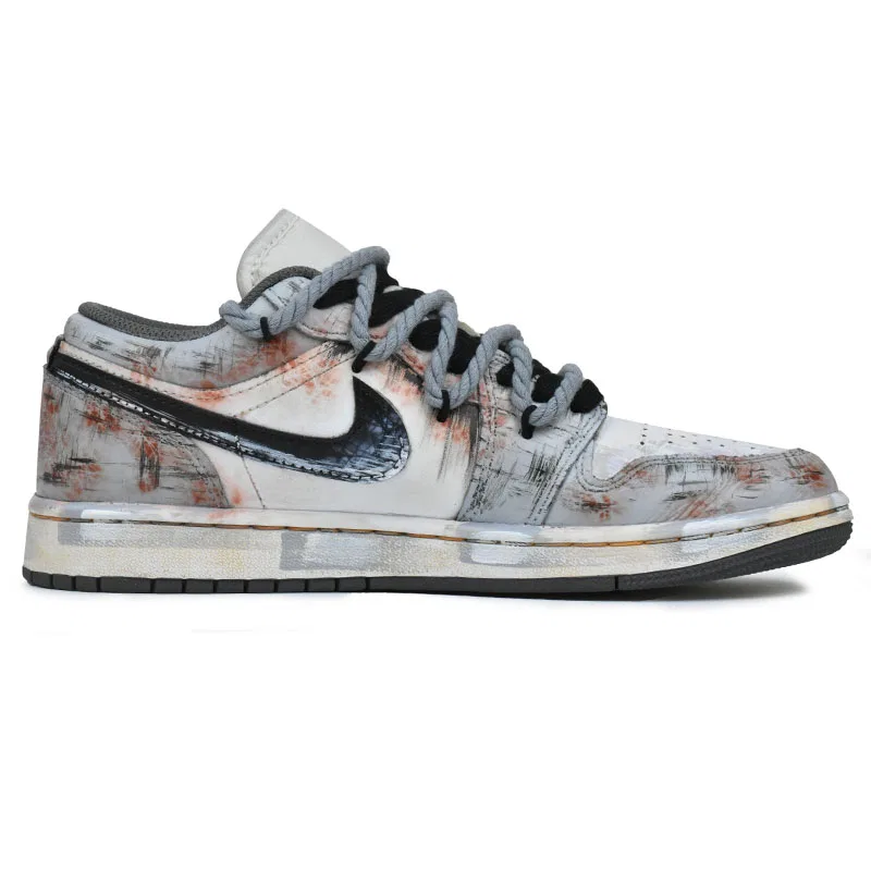 Кроссовки баскетбольные Jordan Air 1 Gray White Red — фото 3