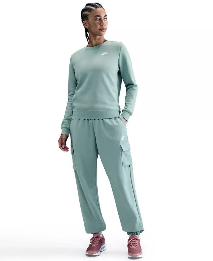 

Спортивная одежда Club Fleece женские завышенные оверсайз карго-штаны Nike, черный