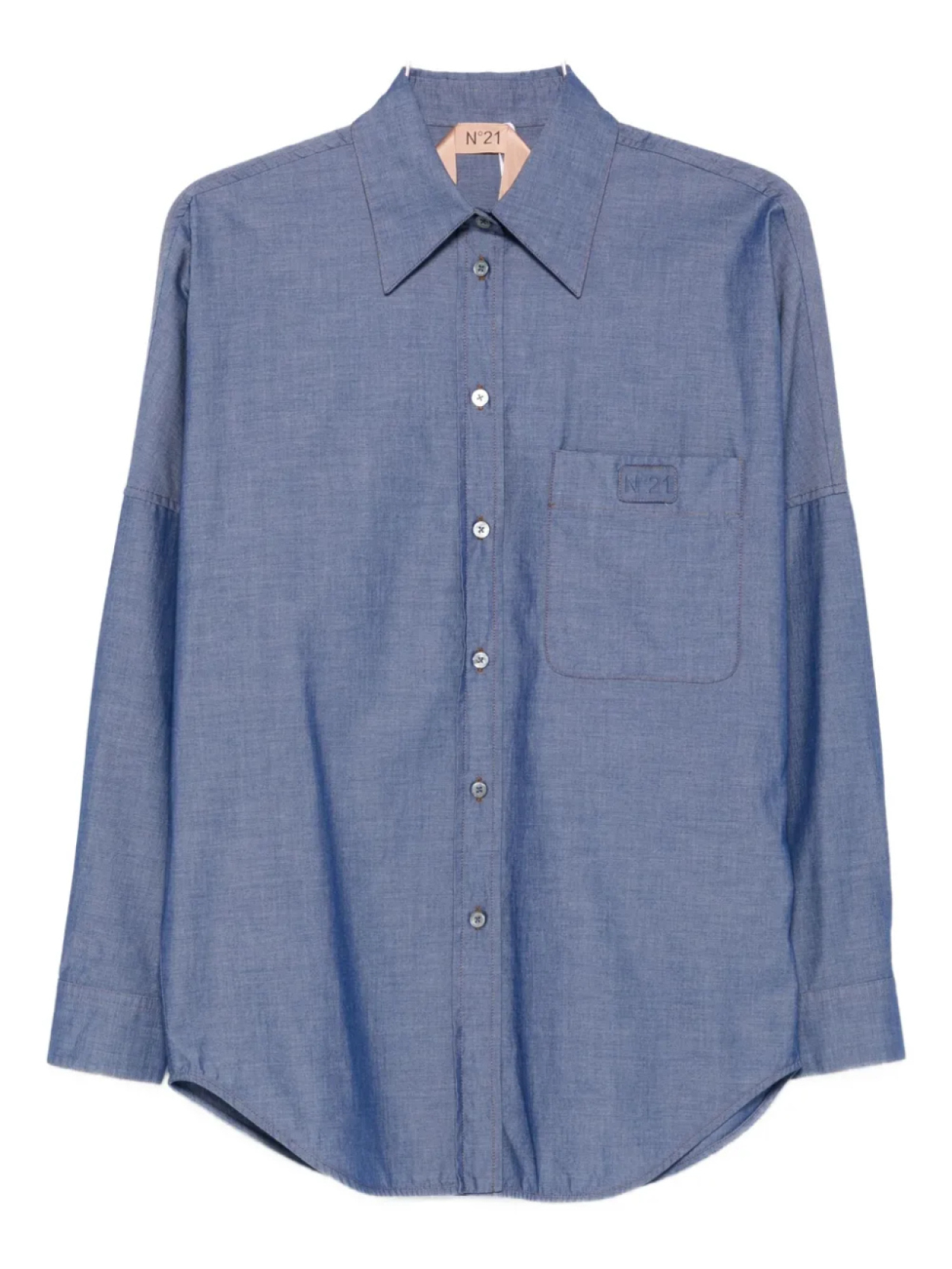 

Nº21 рубашка с накладным карманом, синий