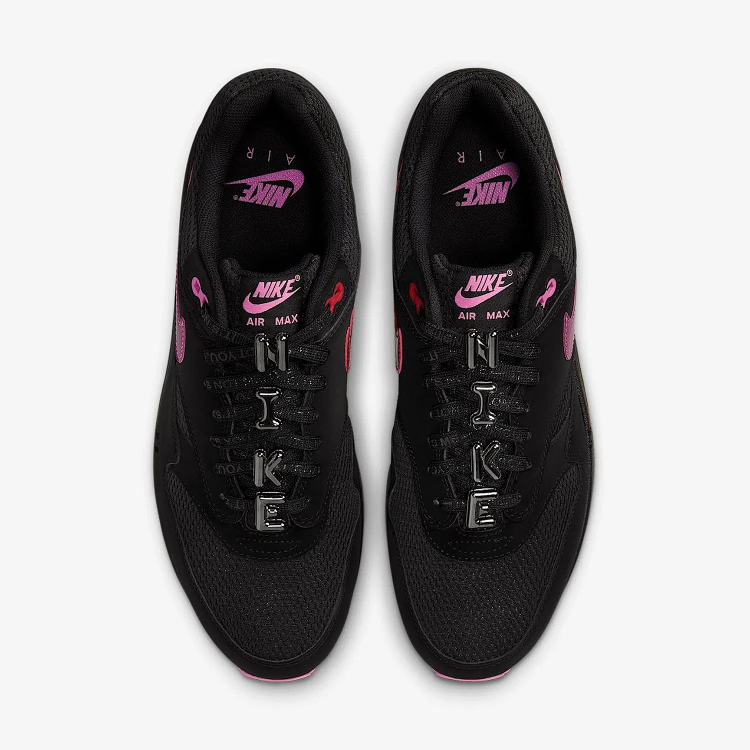 Мужские кроссовки NIKE Air Max 1 Premium, Black Playful Pink University Red — фото 4