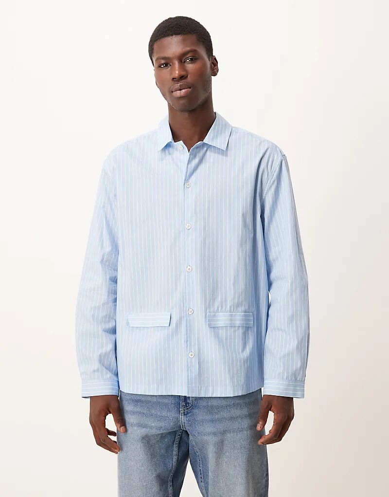 

Свободная рубашка ASOS DESIGN с карманами в синюю полоску