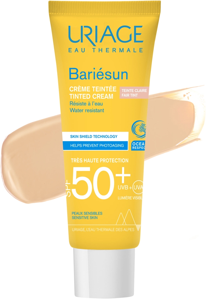 Bariésun тонированный крем spf 50+ защитный крем для лица с оттенком spf 50+ Uriage, atspalvis fair tint 50 мл — фото 2