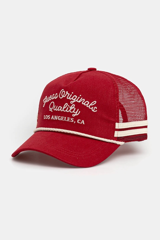 

Хлопковая кепка с козырьком VINTAGE Guess Originals, бордовый