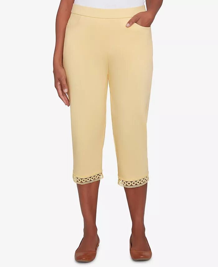 

Брюки-капри с отделкой «Petite Dress Code» Comfort Allure Alfred Dunner, желтый