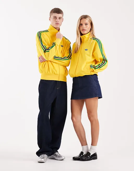 Желто-зеленая спортивная футболка adidas Originals Firebird — фото 3