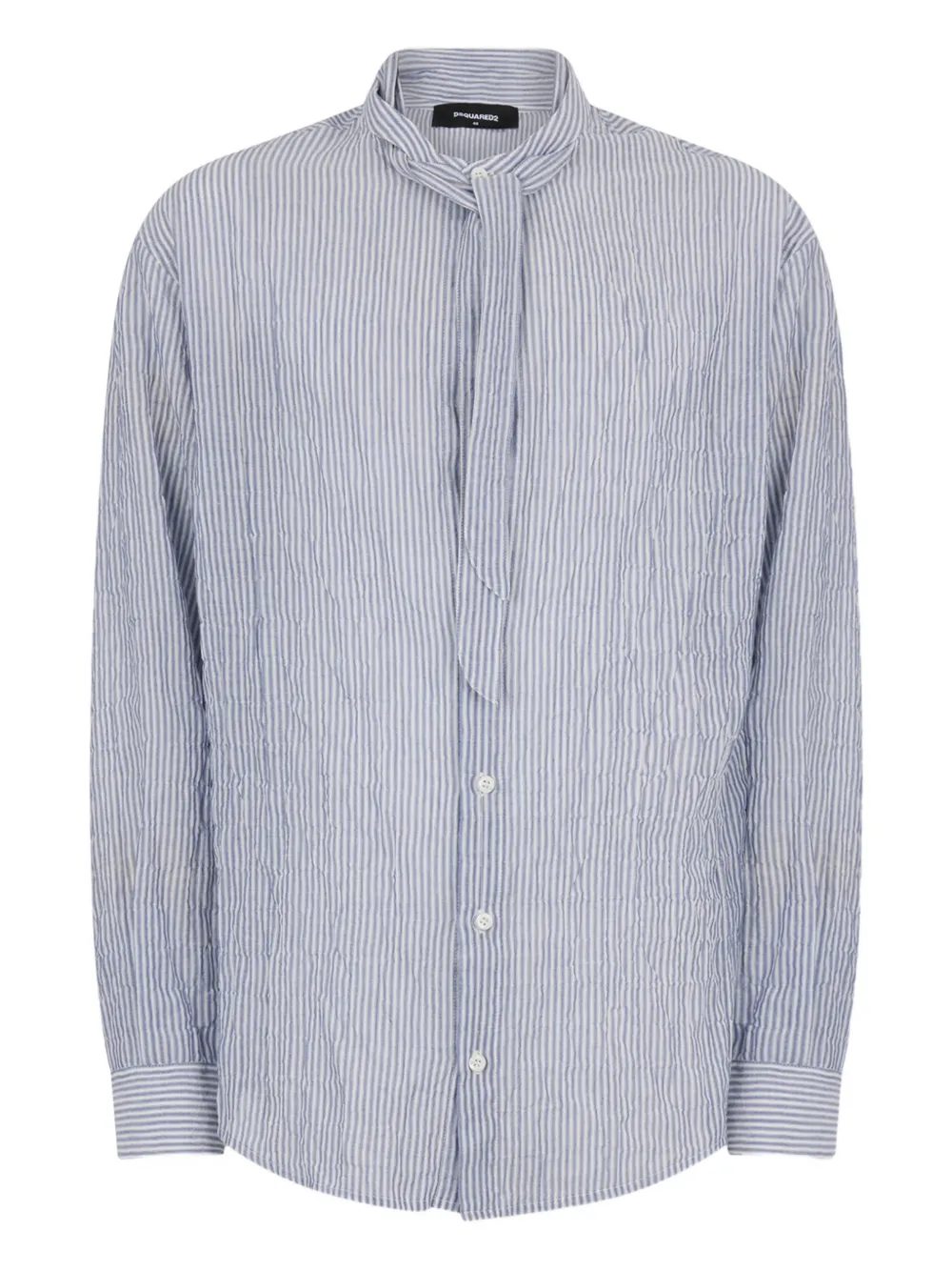 

Льняная рубашка с пониженной линией плеча и завязкой Dsquared2, синий