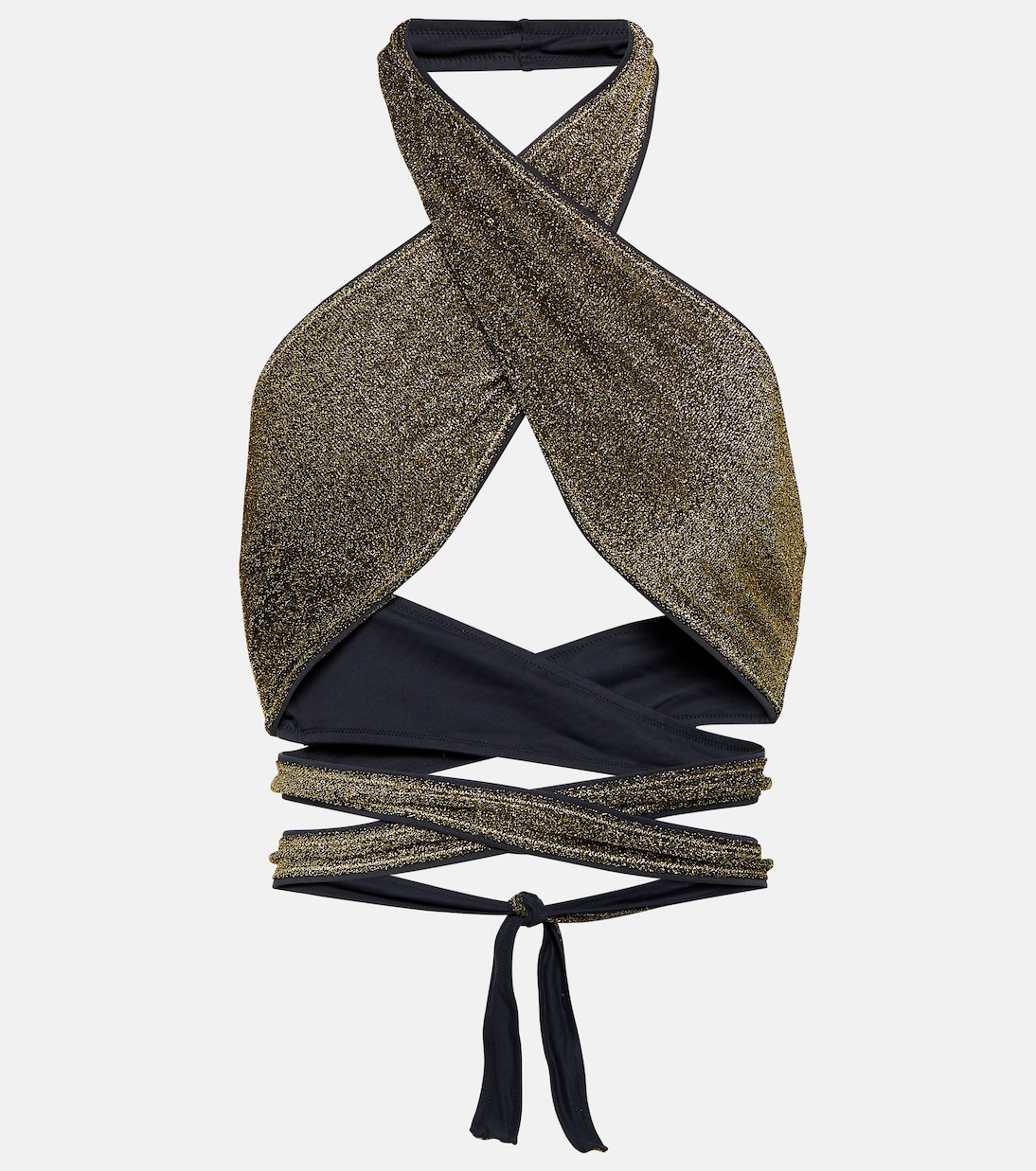 

Верх бикини с лямкой через шею из люрекса Reina Olga, Gold Lurex