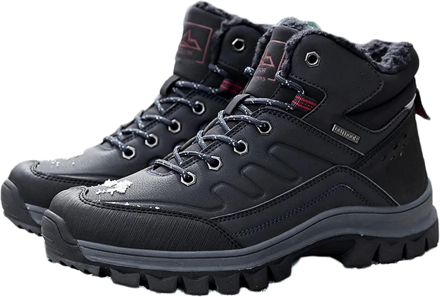 

Мужские трекинговые ботинки Yiozoi на щиколотку, ветронепроницаемые, зимние, для прогулок на улице, со шнуровкой, высокие, с круглым носком, повседневные теплые зимние ботинки, темно-синий