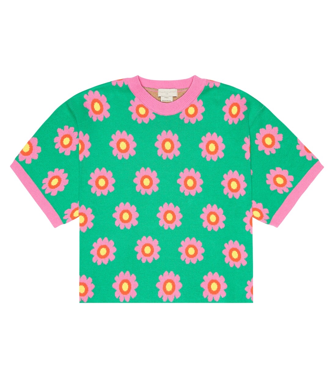 

Хлопковый свитер с короткими рукавами Stella McCartney Kids, разноцветный