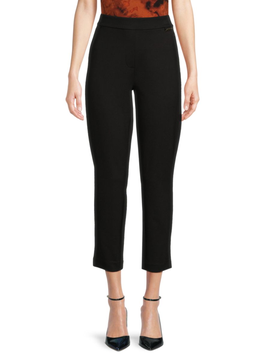 

Однотонные укороченные брюки Halston, черный