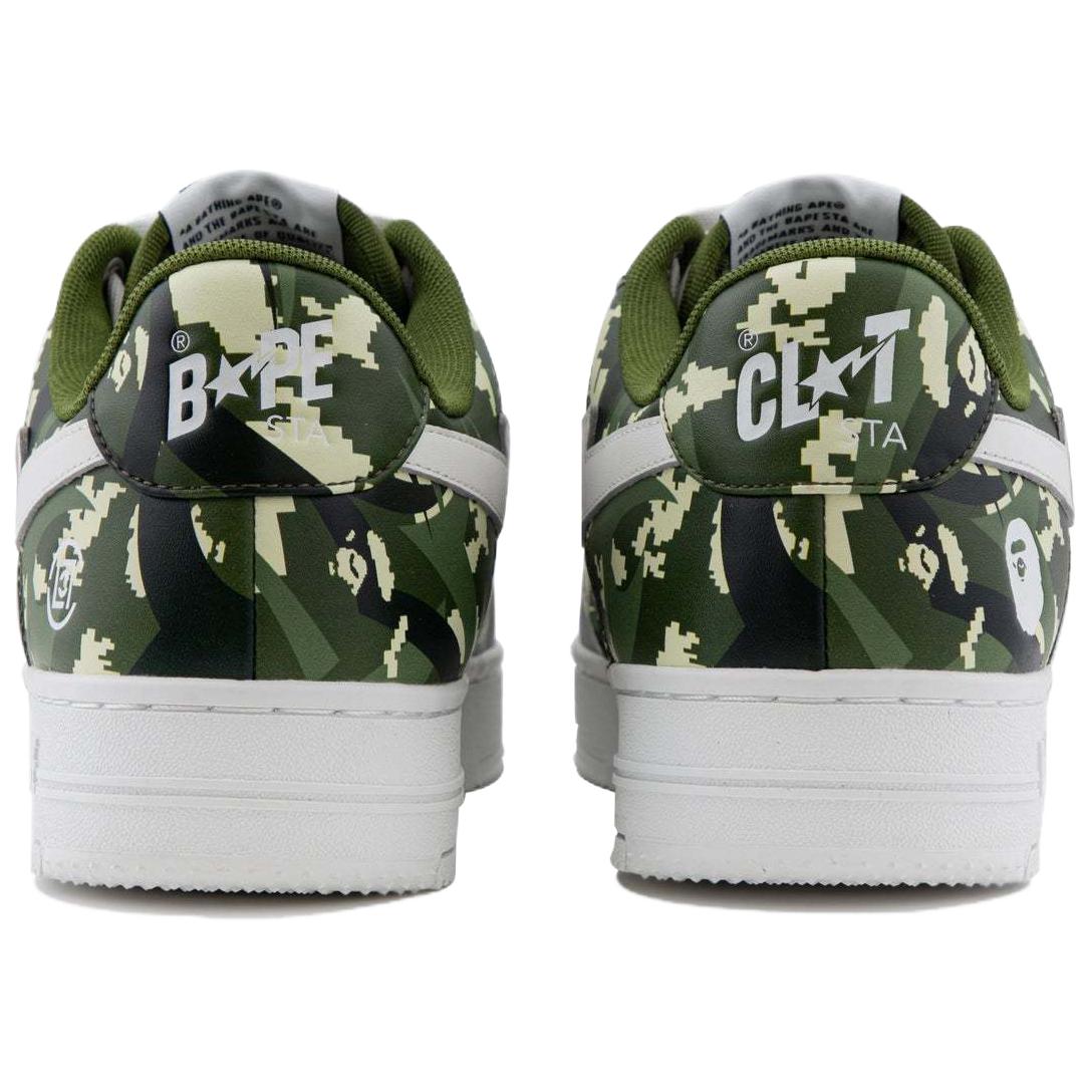 A BATHING APE CLOT EGRA CAMO BAPE STA устойчивые к истиранию низкие скейтерские кроссовки мужские зеленые, цвет Green — фото 3