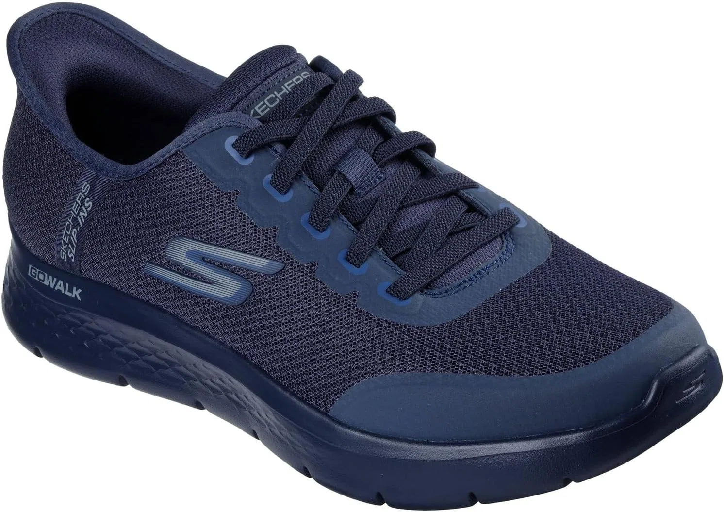 Мужские кроссовки Skechers Go Walk Flex Netro Hands Free без шнурков, темно-синий