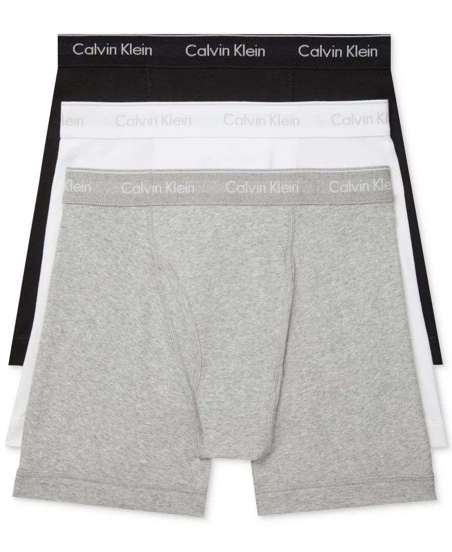 Calvin Klein Мужские боксеры из классического хлопка, комплект из 3 штук