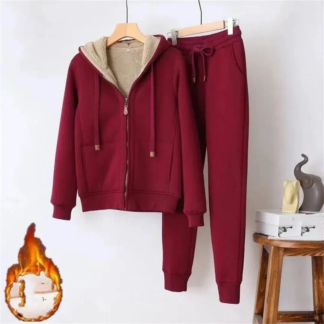 Спортивный костюм из флиса, бренд Generic, 2 предмета, Red — фото 4