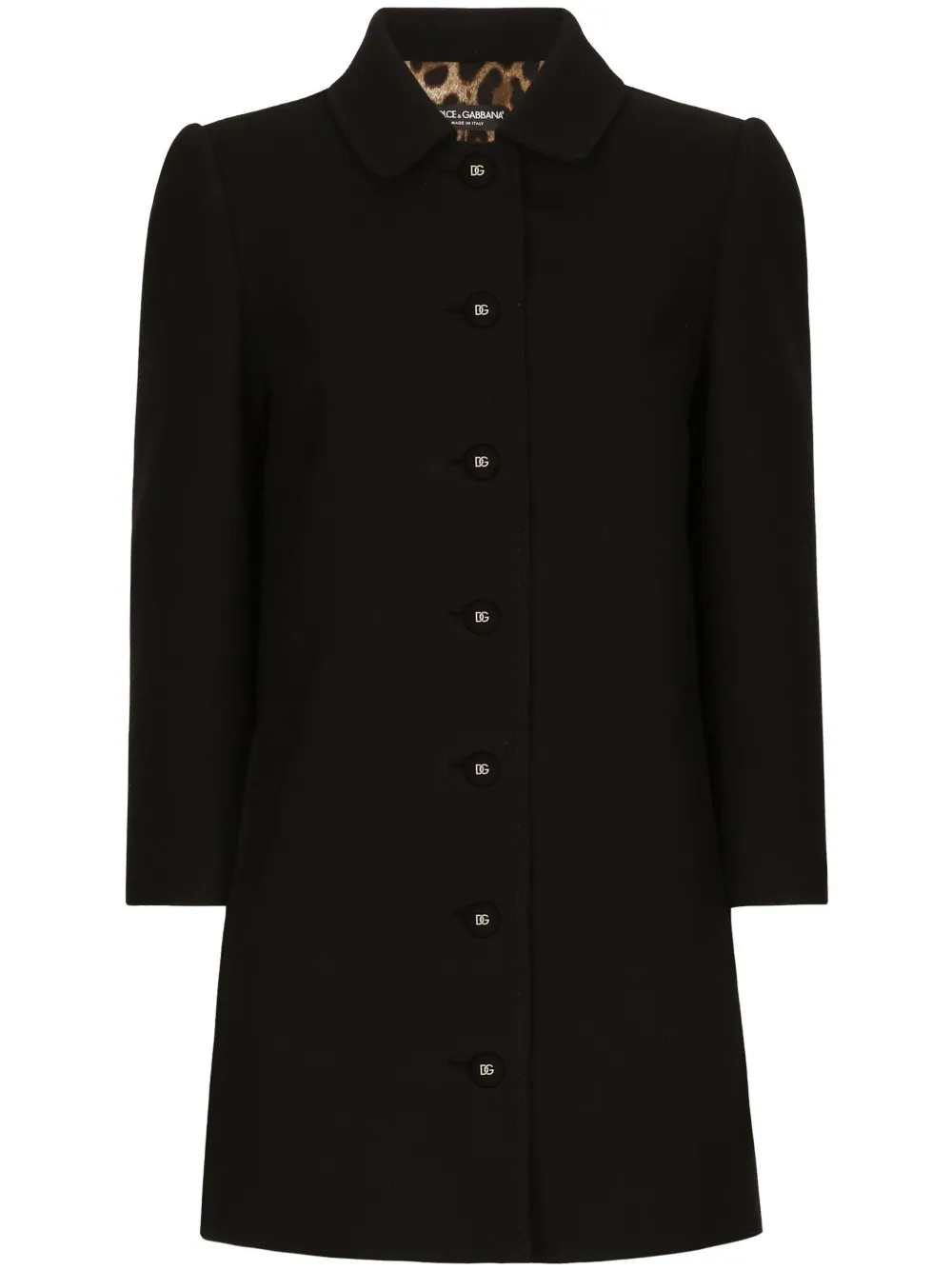 

Однобортное пальто с логотипом DOLCE & GABBANA, черный