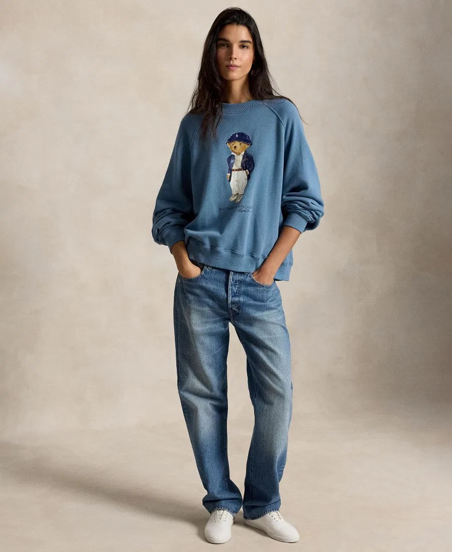Женская толстовка Polo Bear с круглым вырезом Polo Ralph Lauren, Camp Blue — фото 2