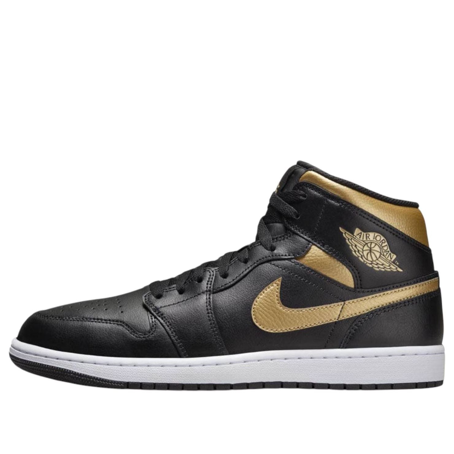 

Кроссовки (GS) Air Jordan 1 Mid 'Black Metallic Gold'