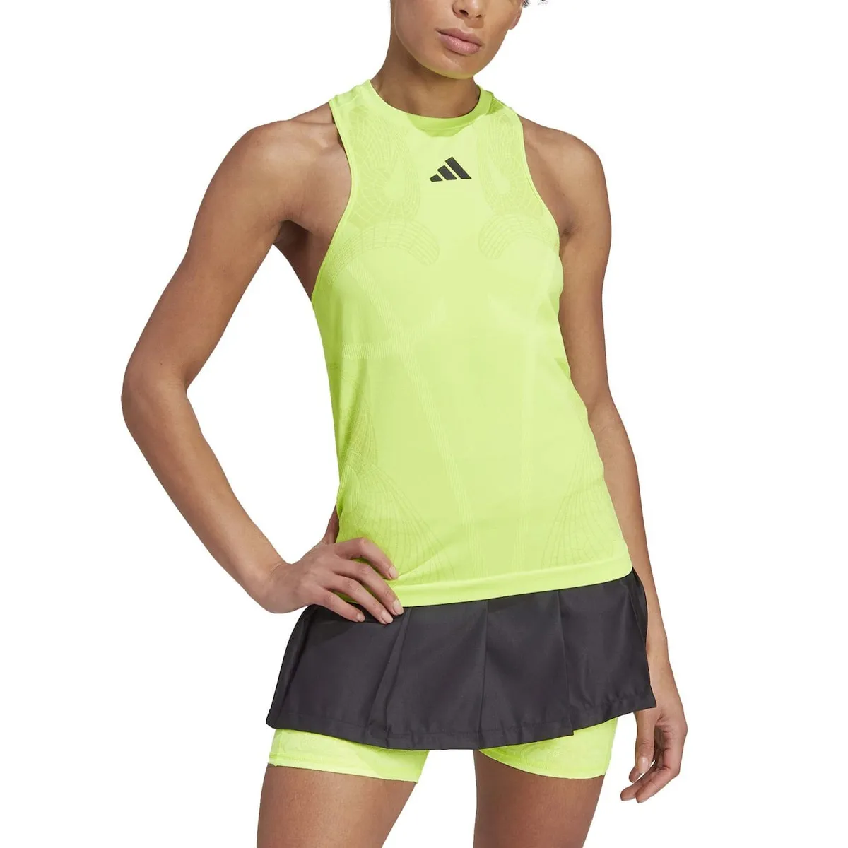 

LDN Y-TANK женская теннисная рубашка Adidas, жёлтый