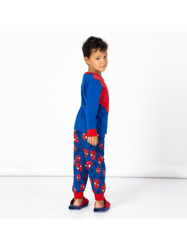 Spiderman Детская пижама с длинными рукавами "Человек-паук" синего цвета — фото 4
