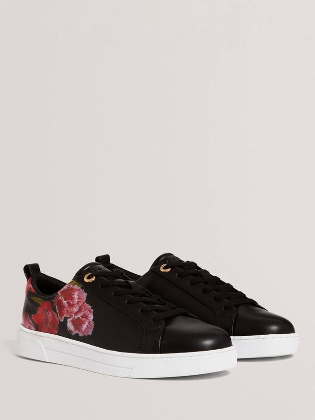 Prinell кожаные кроссовки с цветочным принтом Ted Baker, Black/Multi — фото 3