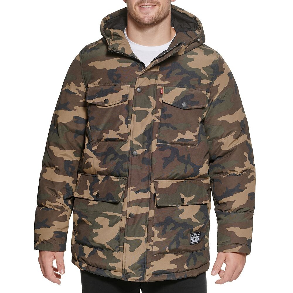 

Пуховик с 4 карманами и капюшоном Big & Tall Levi's, цвет Camouflage, Бежевый, Пуховик с 4 карманами и капюшоном Big & Tall Levi's, цвет Camouflage