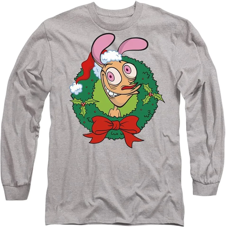 

Футболка Popfunk Classic Ren & Stimpy Christmas Wreath Ren with Santa Hat