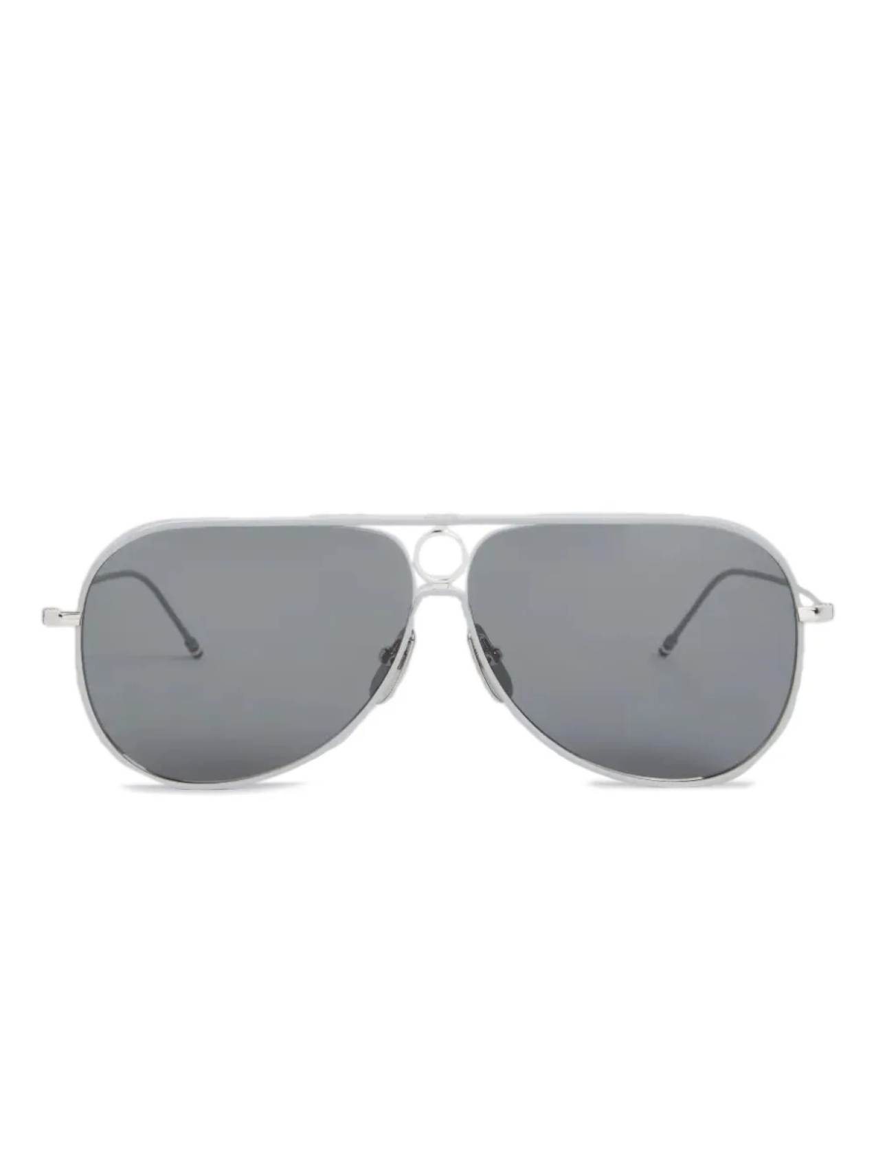 

Солнцезащитные очки с двойной перемычкой Thom Browne Eyewear, серебряный
