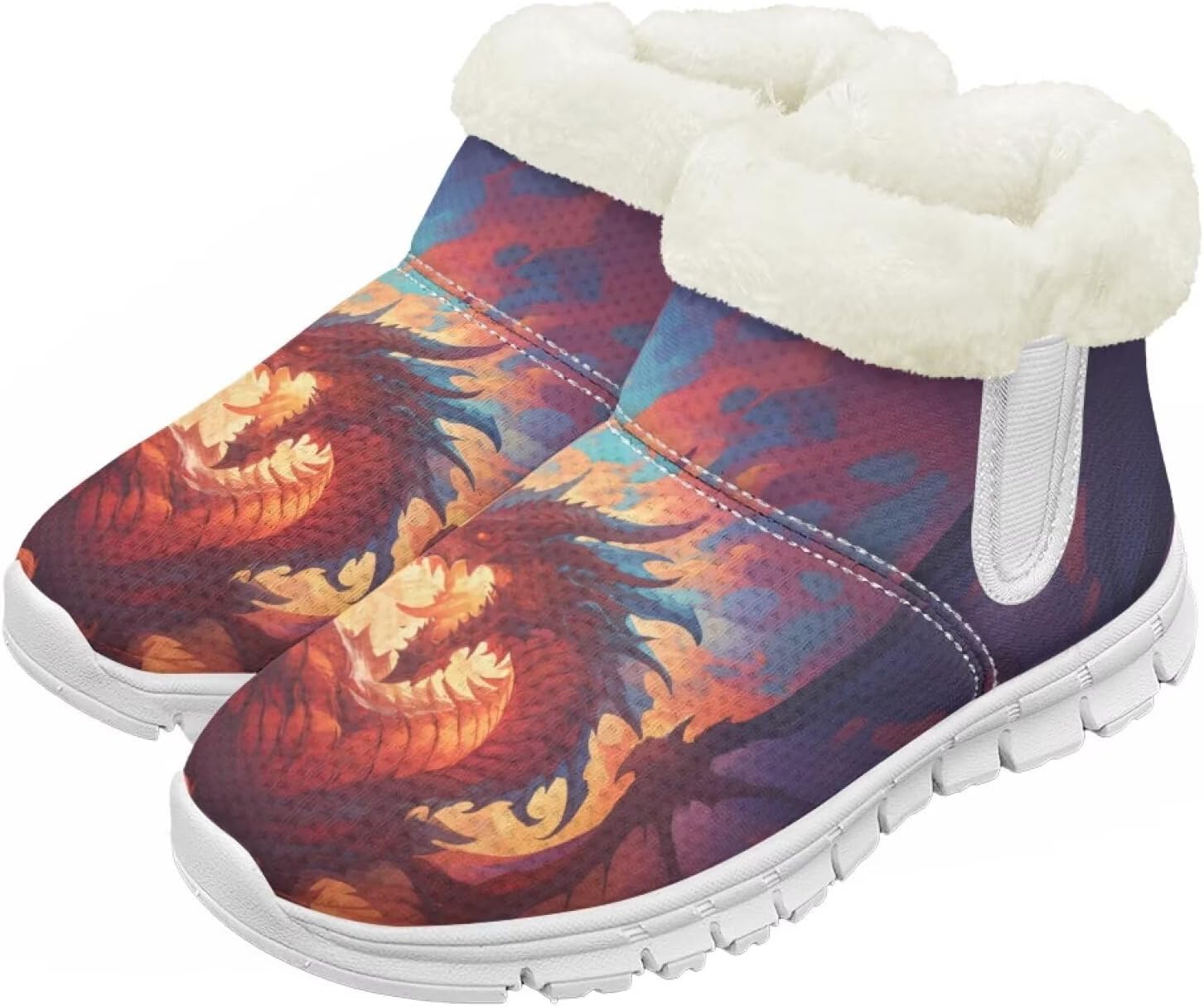 

Детские зимние сапоги для девочек, водонепроницаемые, противоскользящие, для холодной погоды, с искусственным мехом, походные ботинки Goronwyfloyd, Fire Dragon