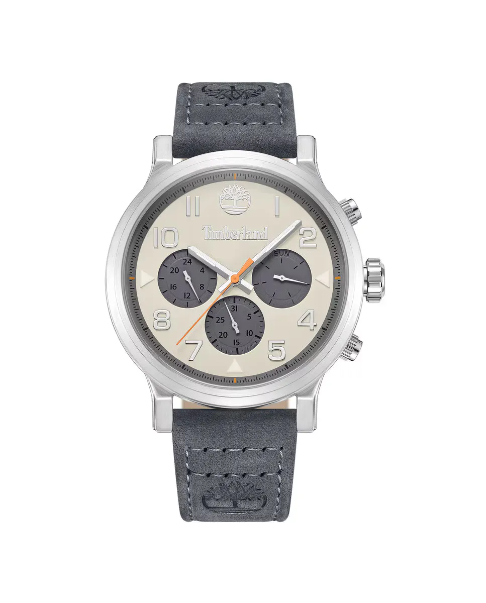 

Pancher TDWGF0028903 мужские кожаные часы с серым ремешком Timberland, серый