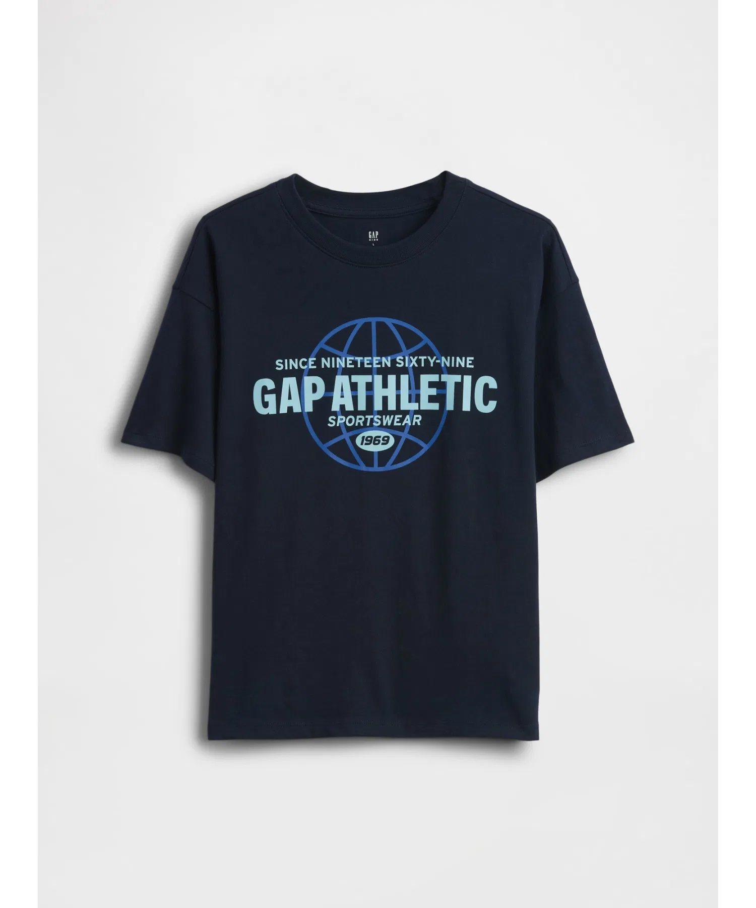 Детская футболка GAP с логотипом тёмно-синяя