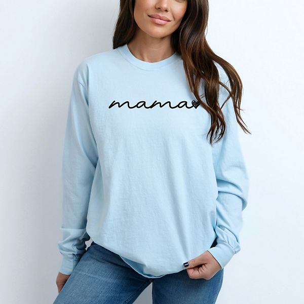 

Футболка Mama cursive heart с длинным рукавом, окрашенная в стиле garment dyed Simply Sage Market, Chambray, Зеленый, Футболка Mama cursive heart с длинным рукавом, окрашенная в стиле garment dyed Simply Sage Market, Chambray