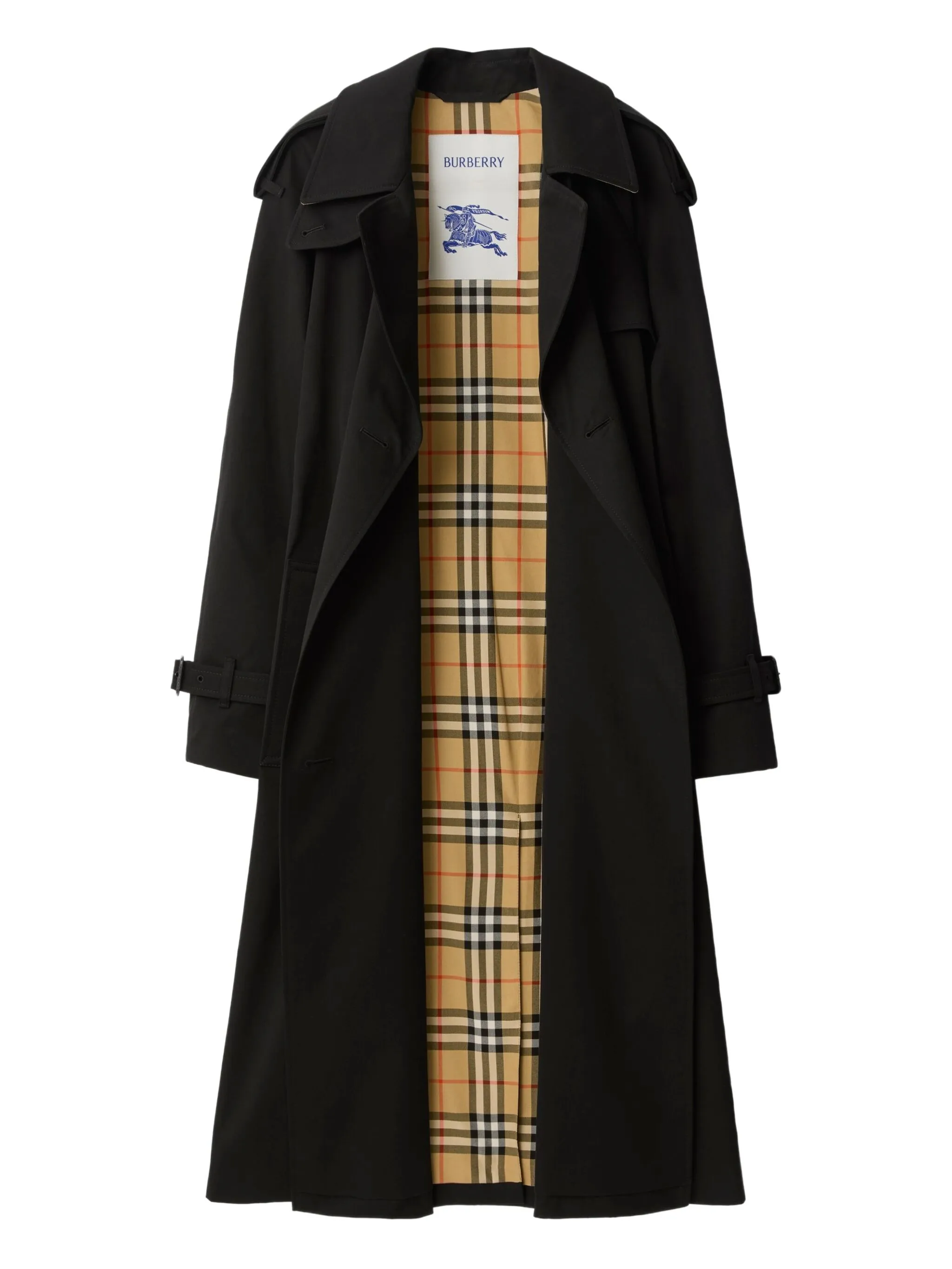 Тренч Burberry, двубортный, классический крой, черный — фото 2