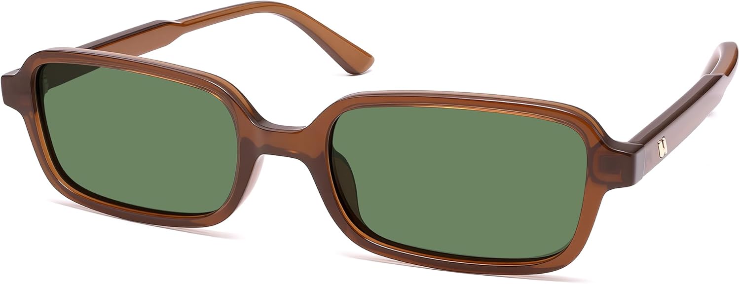 

Поляризованные модные ретро-солнцезащитные очки прямоугольной формы для женщин и мужчин, классические винтажные солнцезащитные очки 90-х годов AR82383 HERJOUR, Brown/Green