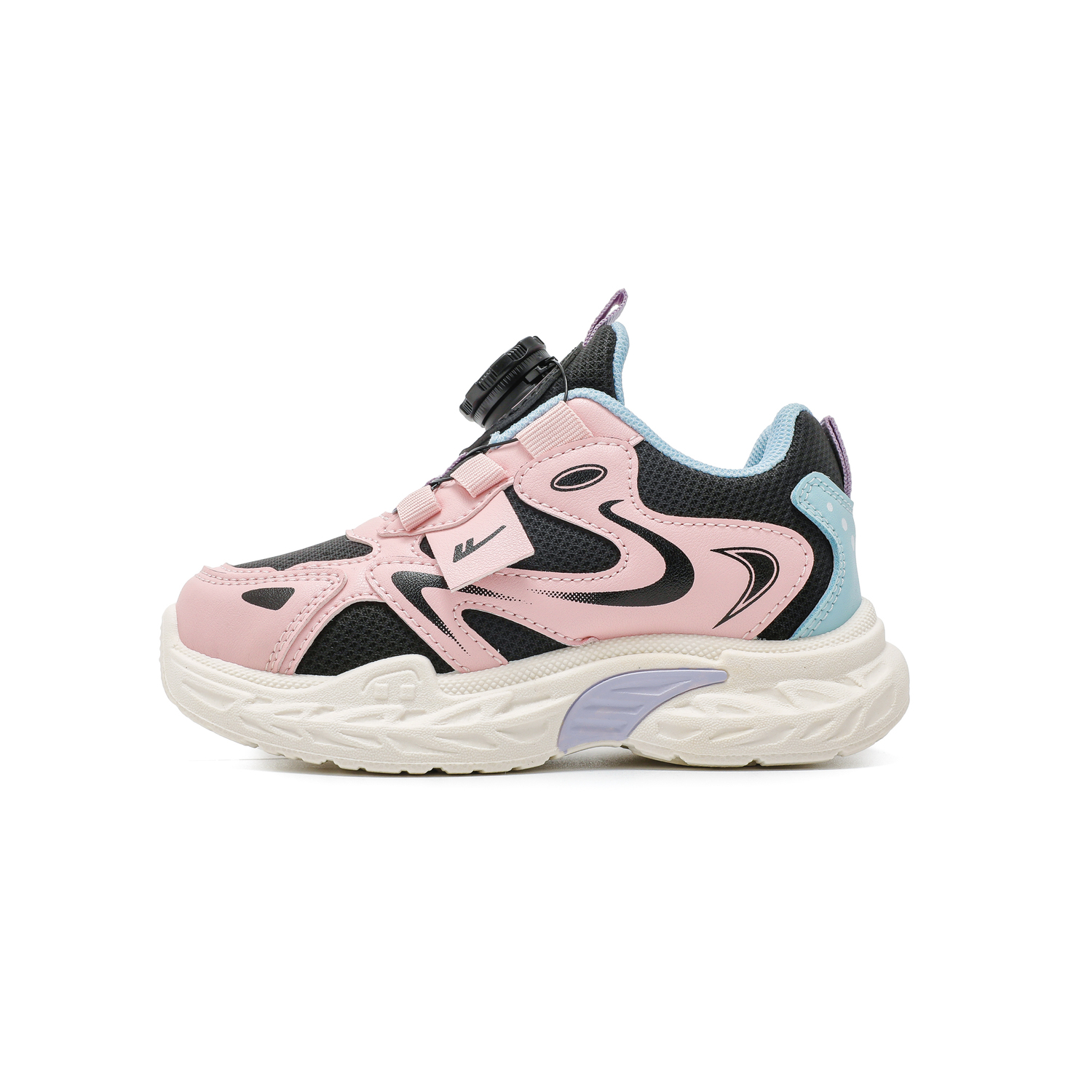 

Детские спортивные кроссовки Synthetic Leather Slip Resistant Cushioning Abrasion Resistant Waterproof Low top WARRIOR, черный/розовый/moon