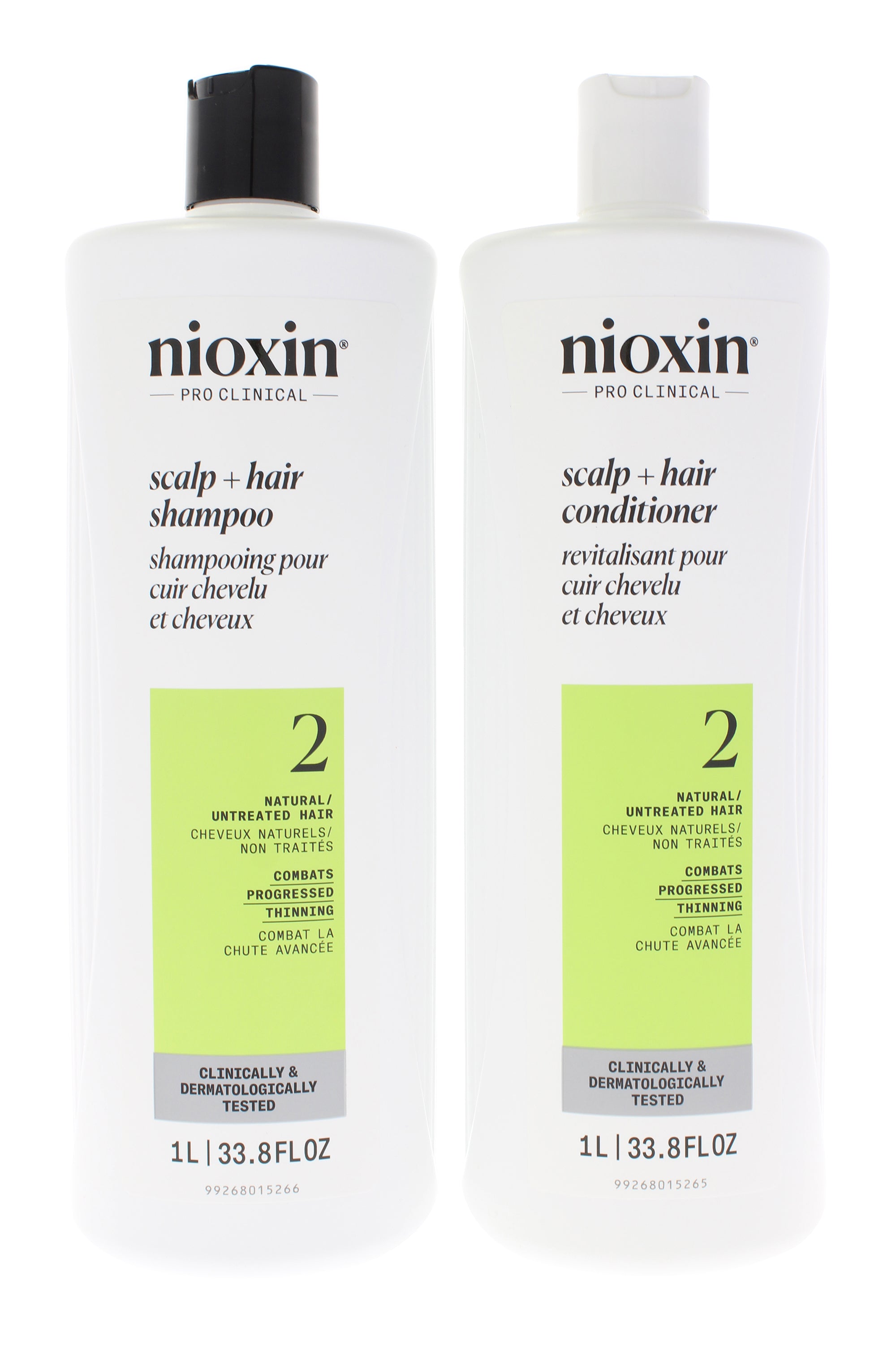 

System 2 Duo от Nioxin для унисекс - 2 x 33,8 унции (шампунь, кондиционер) Nioxin, Clear/Transparent