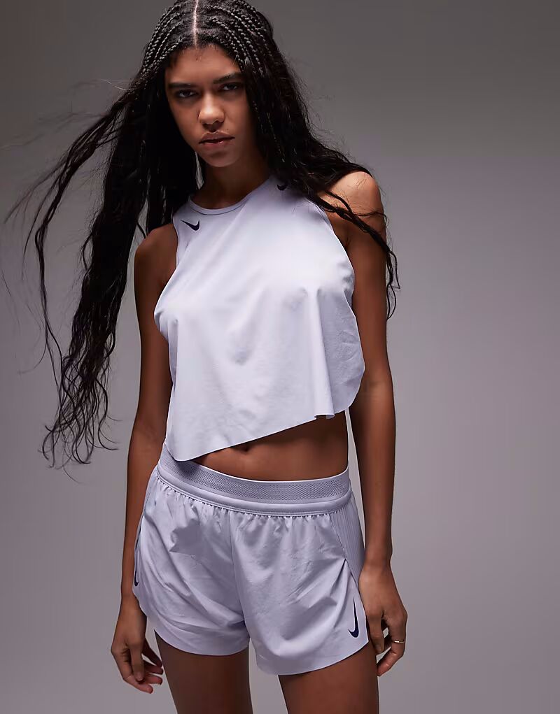 

Шорты Nike Running Aeroswift Dri-FIT со средней посадкой и плиссе, фиолетового цвета