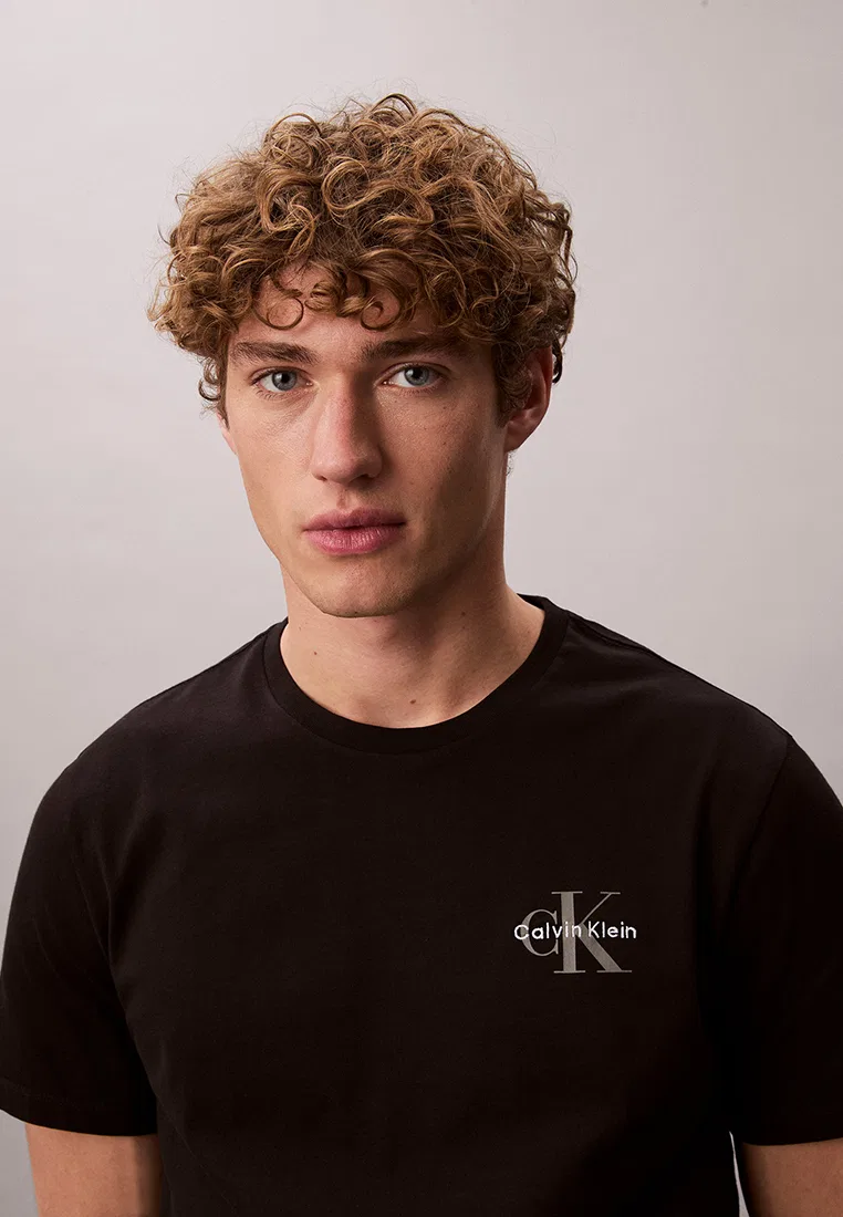 Футболка с коротким рукавом, классический крой, Calvin Klein Jeans, черный — фото 3