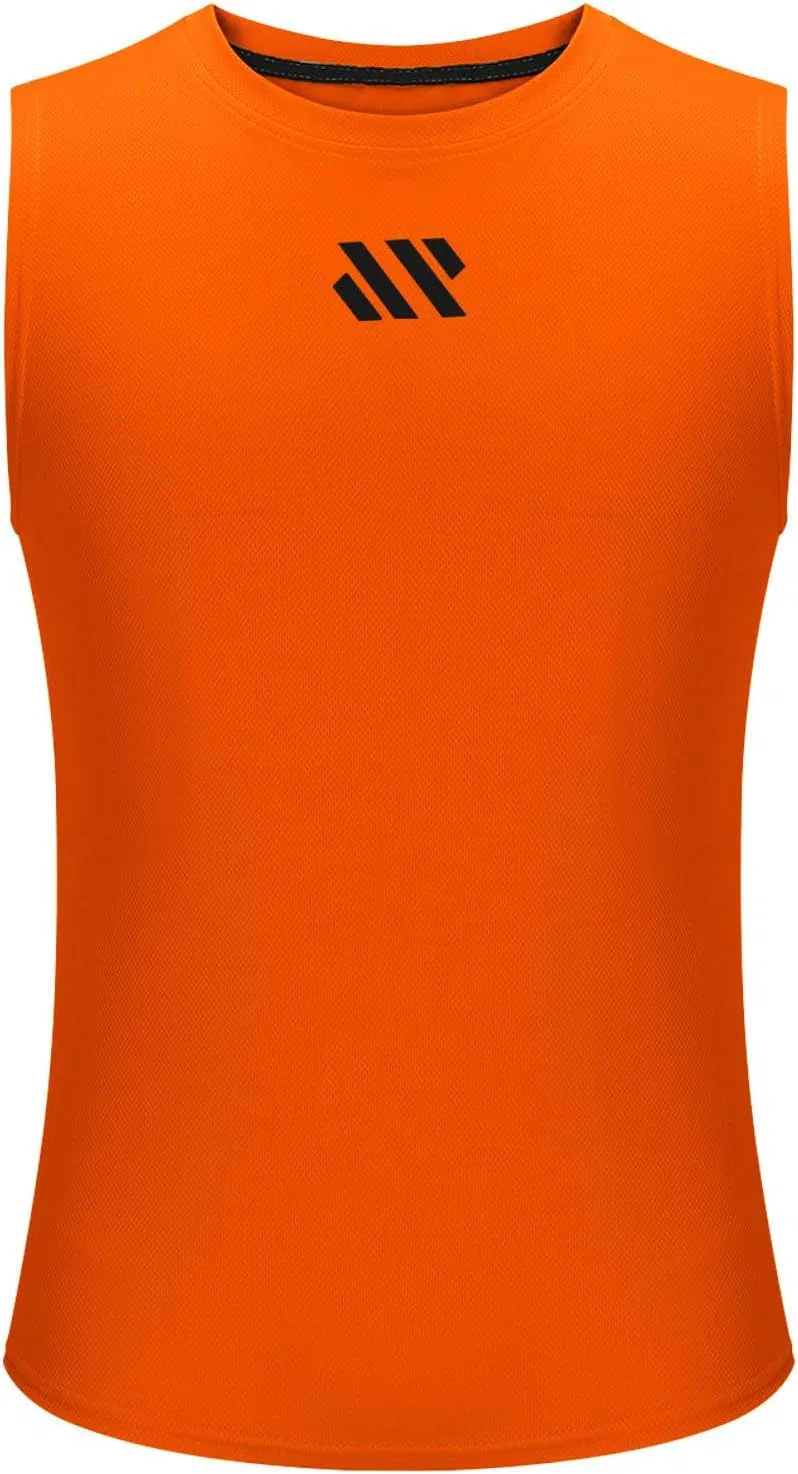 Мужской топ-майка спортивный без рукавов, быстросохнущий, A02_orange — фото 3