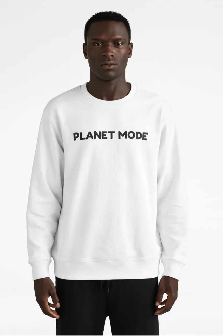 

SkySignal, утепленный флисовый свитшот, экологичный с круглым вырезом и брендингом спереди, патч на рукаве planet mode