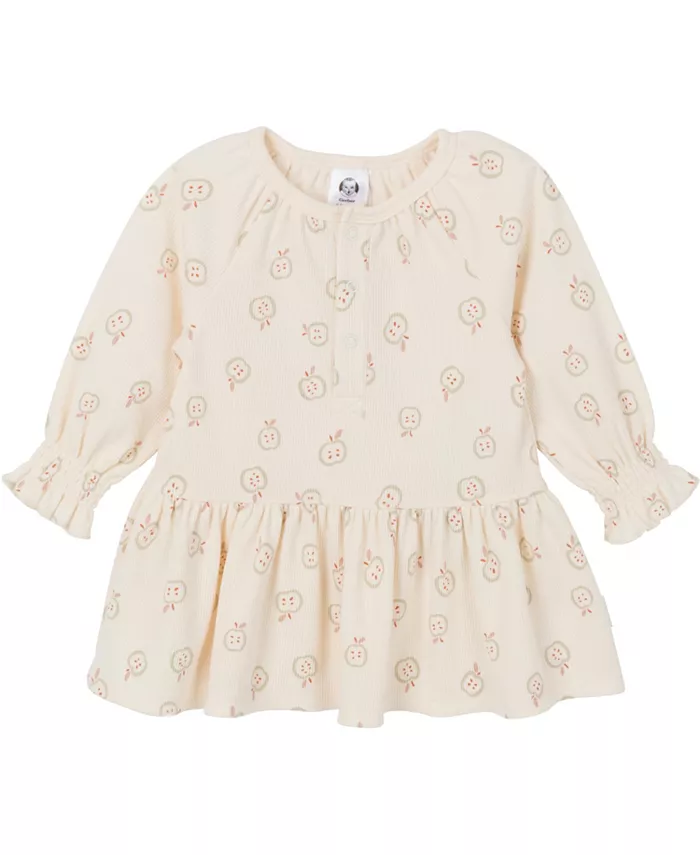

Платье с длинным рукавом Baby Girls Apples Gerber, желтый